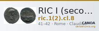 RIC I (second edition) Claudius 8 — CANOA