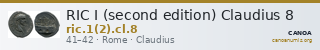 RIC I (second edition) Claudius 8 — CANOA