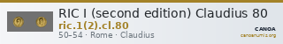 RIC I (second edition) Claudius 80 — CANOA