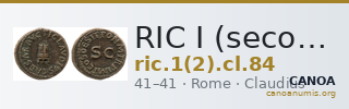 RIC I (second edition) Claudius 84 — CANOA