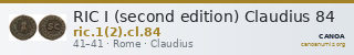 RIC I (second edition) Claudius 84 — CANOA