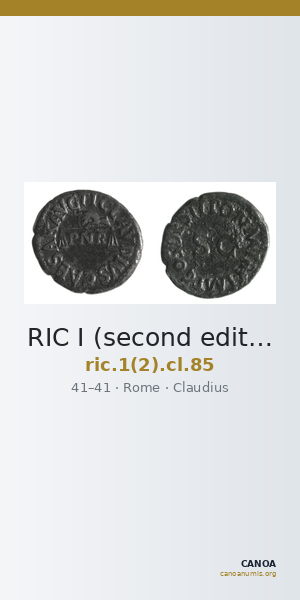 RIC I (second edition) Claudius 85 — CANOA
