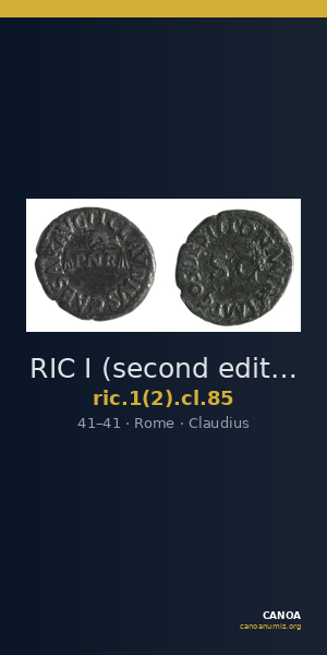RIC I (second edition) Claudius 85 — CANOA