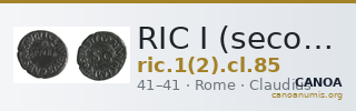 RIC I (second edition) Claudius 85 — CANOA