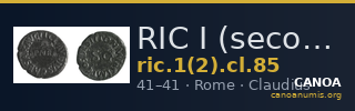 RIC I (second edition) Claudius 85 — CANOA