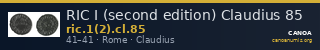 RIC I (second edition) Claudius 85 — CANOA