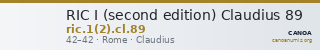 RIC I (second edition) Claudius 89 — CANOA