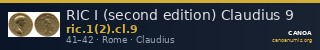 RIC I (second edition) Claudius 9 — CANOA