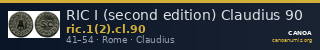 RIC I (second edition) Claudius 90 — CANOA