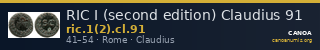 RIC I (second edition) Claudius 91 — CANOA