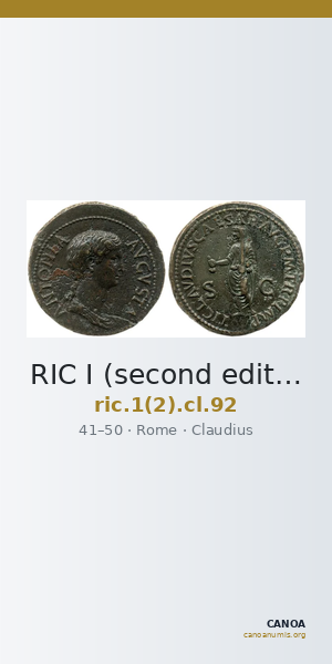 RIC I (second edition) Claudius 92 — CANOA