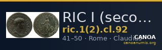 RIC I (second edition) Claudius 92 — CANOA