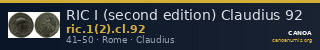 RIC I (second edition) Claudius 92 — CANOA