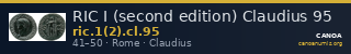 RIC I (second edition) Claudius 95 — CANOA