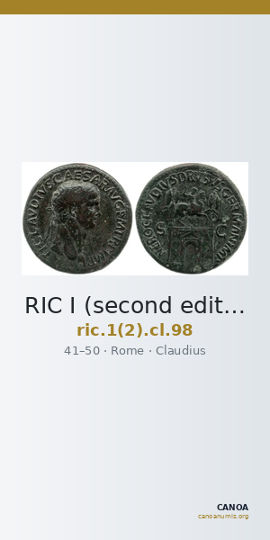 RIC I (second edition) Claudius 98 — CANOA