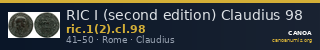 RIC I (second edition) Claudius 98 — CANOA