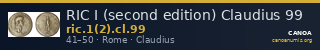 RIC I (second edition) Claudius 99 — CANOA