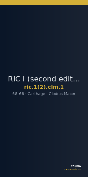 RIC I (second edition) Clodius Macer 1 — CANOA