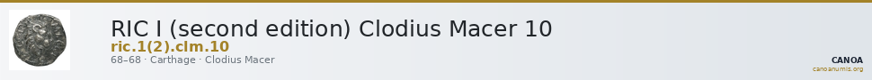 RIC I (second edition) Clodius Macer 10 — CANOA