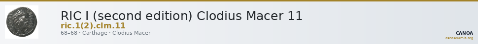 RIC I (second edition) Clodius Macer 11 — CANOA