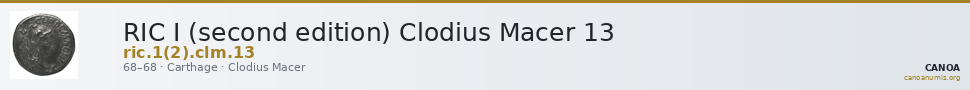 RIC I (second edition) Clodius Macer 13 — CANOA
