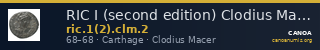 RIC I (second edition) Clodius Macer 2 — CANOA