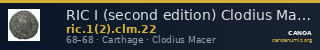 RIC I (second edition) Clodius Macer 22 — CANOA