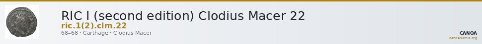 RIC I (second edition) Clodius Macer 22 — CANOA