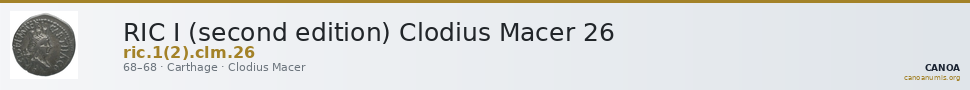 RIC I (second edition) Clodius Macer 26 — CANOA