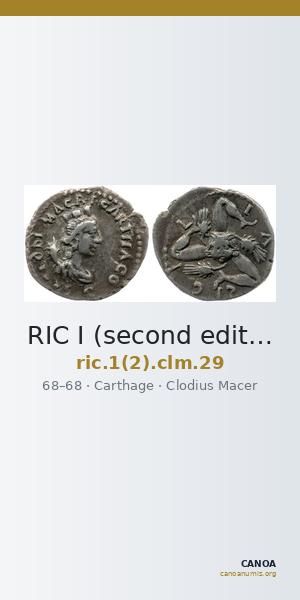 RIC I (second edition) Clodius Macer 29 — CANOA
