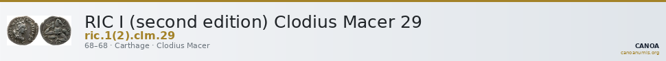 RIC I (second edition) Clodius Macer 29 — CANOA