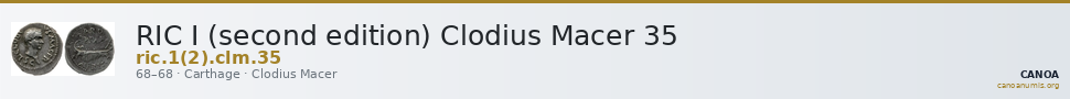 RIC I (second edition) Clodius Macer 35 — CANOA