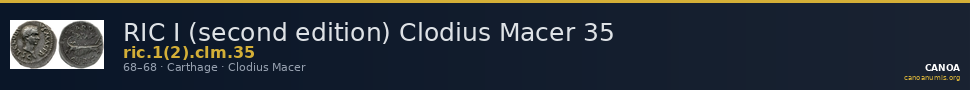 RIC I (second edition) Clodius Macer 35 — CANOA