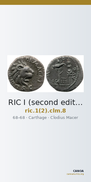 RIC I (second edition) Clodius Macer 8 — CANOA