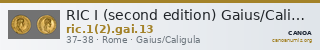 RIC I (second edition) Gaius/Caligula 13 — CANOA