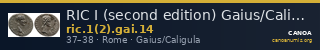 RIC I (second edition) Gaius/Caligula 14 — CANOA