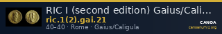 RIC I (second edition) Gaius/Caligula 21 — CANOA