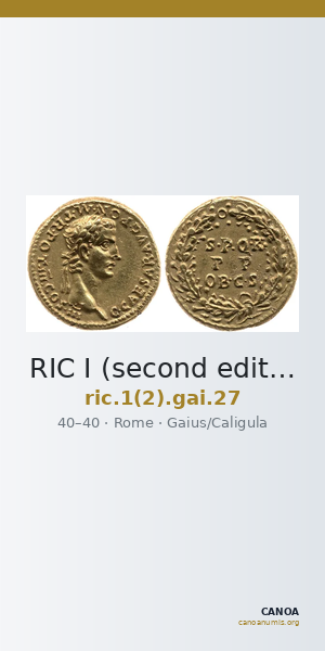 RIC I (second edition) Gaius/Caligula 27 — CANOA