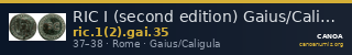 RIC I (second edition) Gaius/Caligula 35 — CANOA