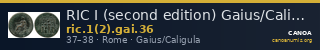 RIC I (second edition) Gaius/Caligula 36 — CANOA