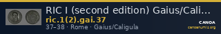RIC I (second edition) Gaius/Caligula 37 — CANOA