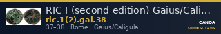 RIC I (second edition) Gaius/Caligula 38 — CANOA