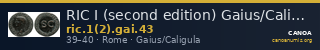RIC I (second edition) Gaius/Caligula 43 — CANOA