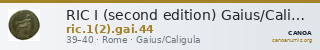 RIC I (second edition) Gaius/Caligula 44 — CANOA