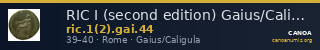 RIC I (second edition) Gaius/Caligula 44 — CANOA