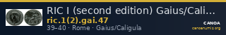 RIC I (second edition) Gaius/Caligula 47 — CANOA