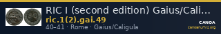 RIC I (second edition) Gaius/Caligula 49 — CANOA