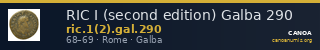 RIC I (second edition) Galba 290 — CANOA