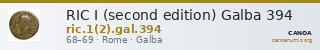 RIC I (second edition) Galba 394 — CANOA