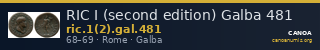 RIC I (second edition) Galba 481 — CANOA